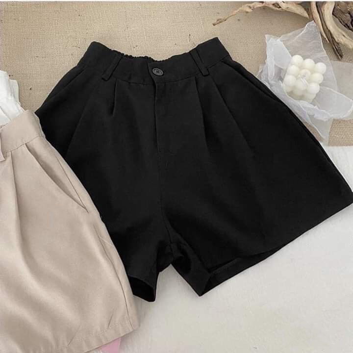 Quần Short Đũi 2 Ly Dáng Váy Siêu Hot. Cạp Cao-Lưng Thun- Chất Đũi Xước bao mát