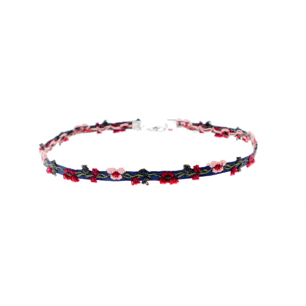 Vòng Cổ choker Đan Sợi Mặt Hình Hoa Phong Cách Cổ Điển Cho Nữ