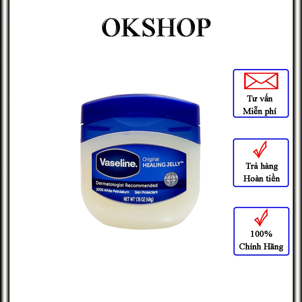 Sáp dưỡng ẩm đa năng VASELINE 100% Pure Petroleum Jelly Original Mỹ 49g (okshop.96)
