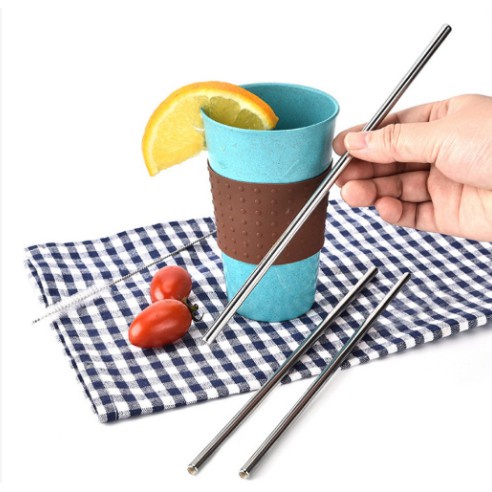 Bộ 3 Ống Hút Dài Bằng Thép Không Gỉ 20 Oz