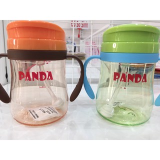 (Giá Tốt) Bình Tập Uống Nước Cho Bé PANDA 330ml Có Tay Cầm - Ống Hút Silicon