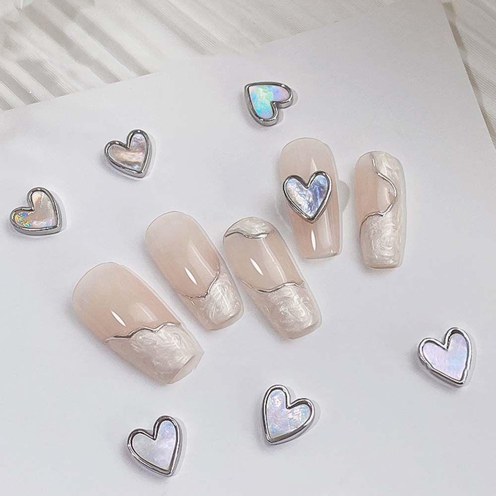 Phụ Kiện Trang Trí Móng Tay Hình Trái Tim Bằng Hợp Kim Sang Trọng DIY