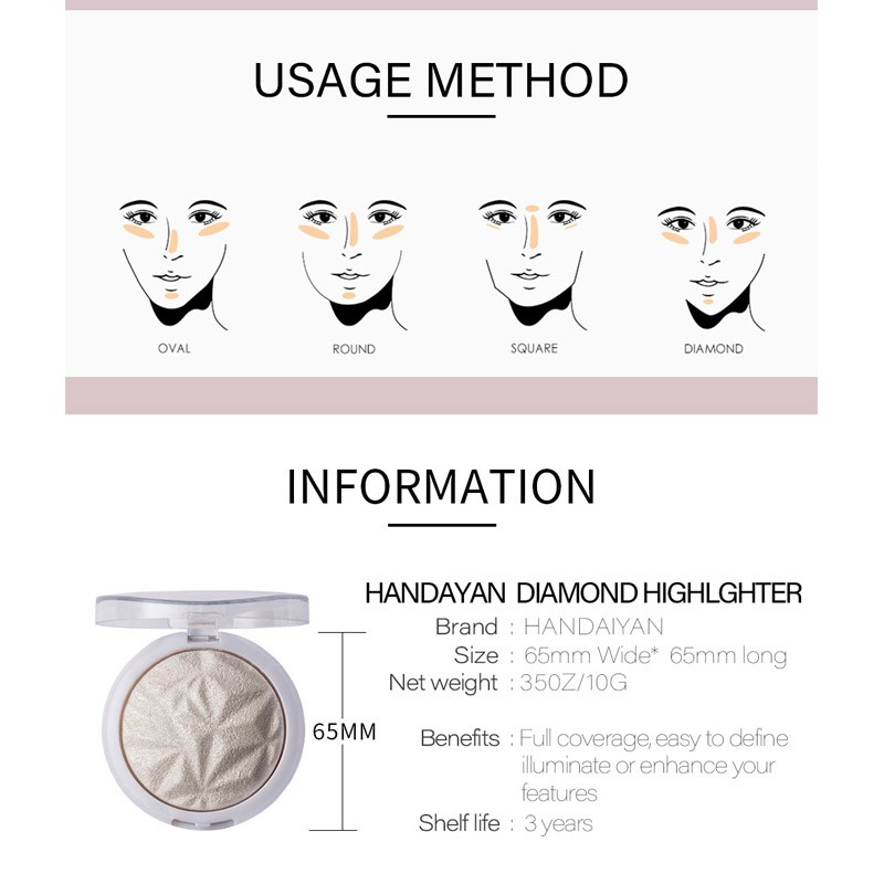 (Hàng Mới Về) Phấn Bắt Sáng Đơn Sắc Lấp Lánh Trang Điểm Chuyên Nghiệp | BigBuy360 - bigbuy360.vn