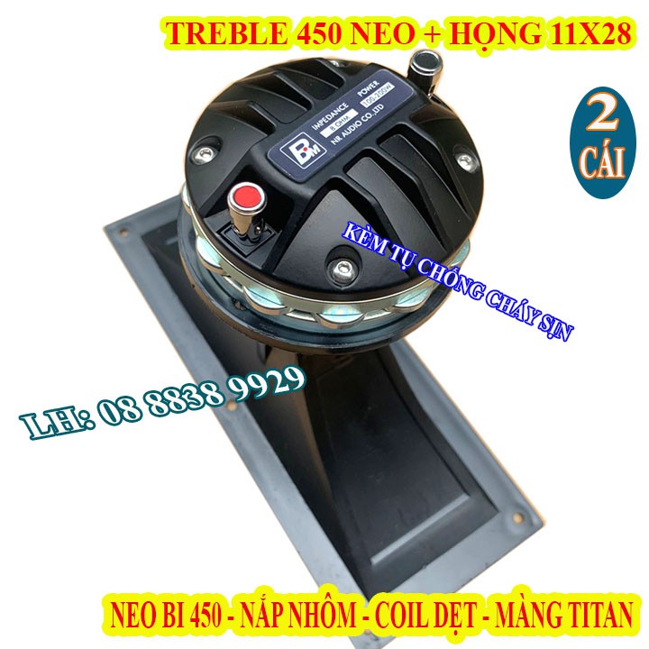 CẶP CỦ LOA TREBLE 450 NEO BI CHINA CAO CẤP NHẬP KHẨU + HỌNG 11x28 + TỤ SỊN - GIÁ 2 LOA