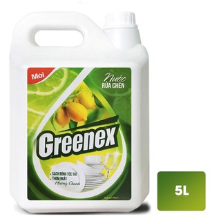 Nước Rửa Chén 🌈HÀNG CHÍNH HÃNG🌈 Nước rửa bát GREENEX can 5L - Hương Chanh | Greencross