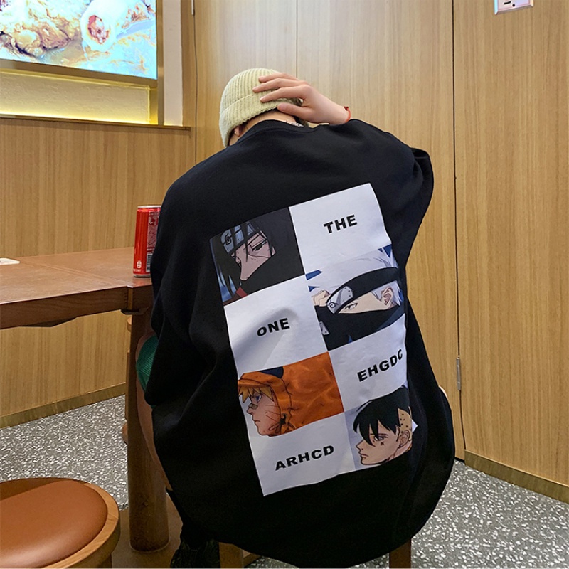 Áo Thun Tay Ngắn Cổ Tròn Dáng Rộng In Họa Tiết Đơn Giản Dễ Phối Đồ Thời Trang Hè Phong Cách Hàn Quốc Cho Nam