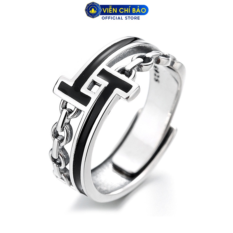 Nhẫn bạc nữ chữ T đối xứng chất liệu bạc 925 thời trang phụ kiện trang sức nữ thương hiệu Viễn Chí Bảo N000063