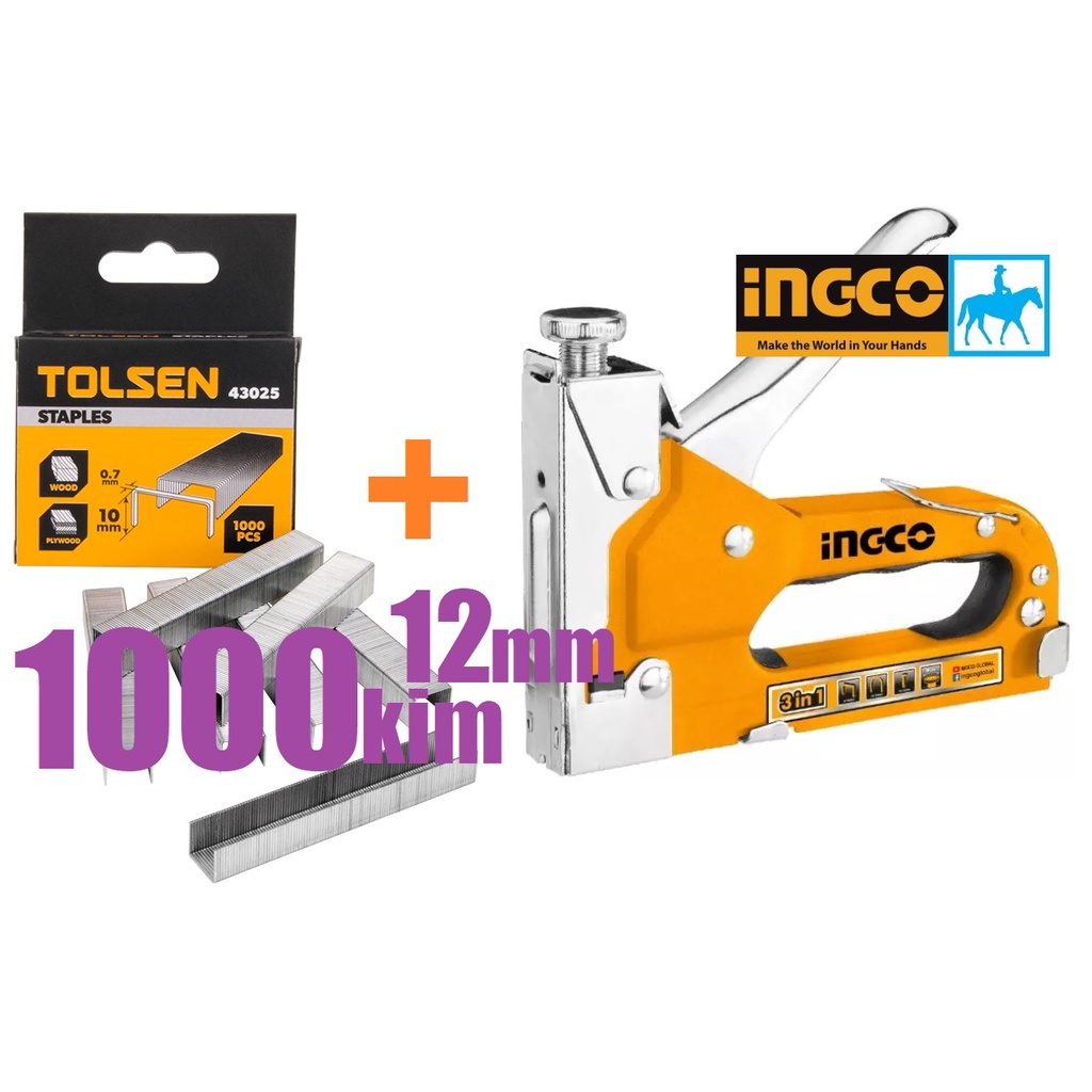 Dụng Cụ Kìm Kềm Bấm Đinh Ghim 3 Trong 1 INGCO HSG1405