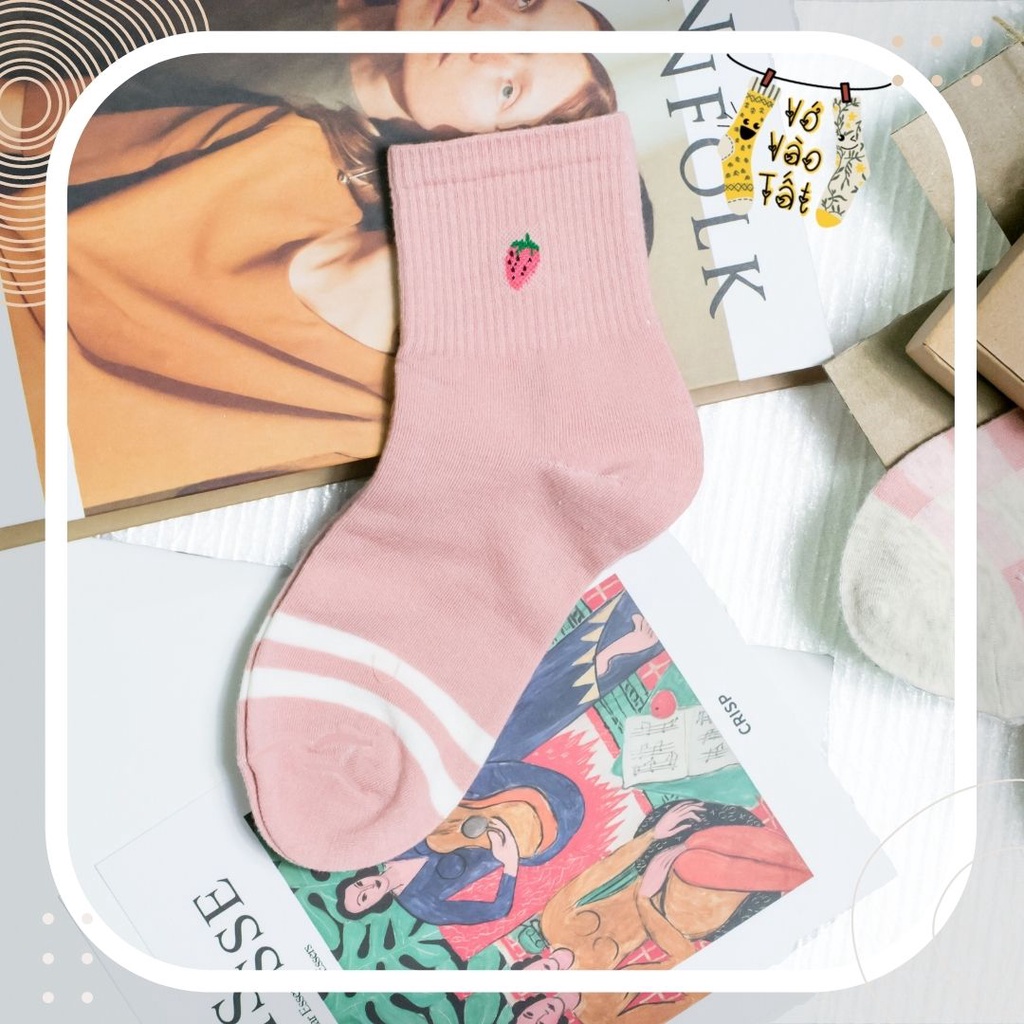 TÂT VỚ NỮ CỔ CAO HỒNG DÂU TÂY