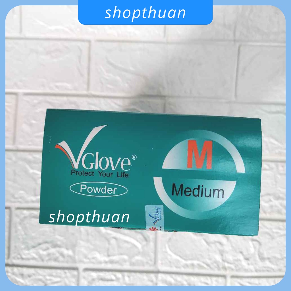 Găng Tay Vglove có bột nhám hộp 100 cái ( 50 đôi )