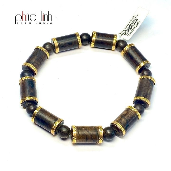 Vòng Trầm Hương Bọc Vàng 5.5 phân PHÚC LINH