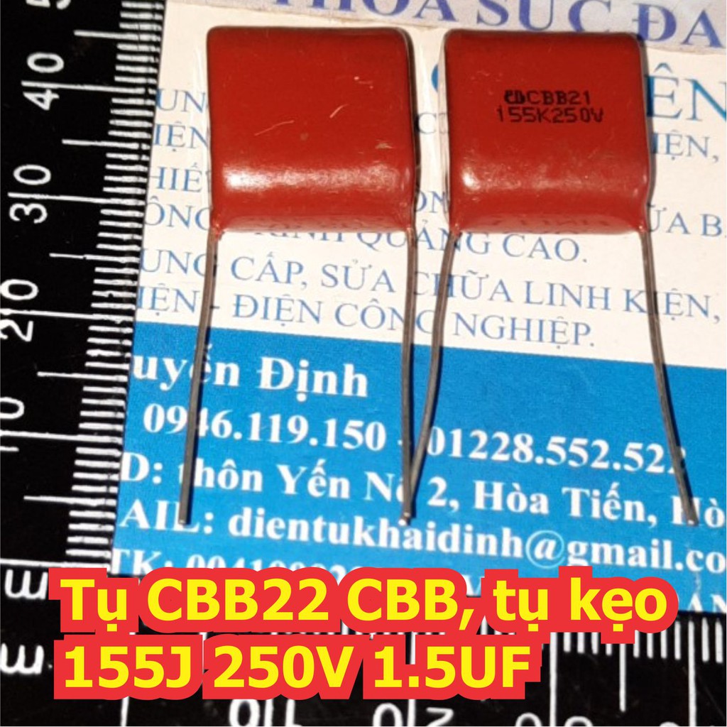 20 con Tụ CBB22 CBB, tụ kẹo 155J 250V 1.5UF (gói 20 con) kde4120