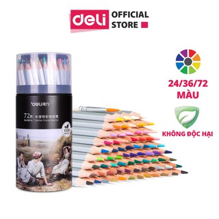 Bút chì màu cao cấp dạng cốc - 24 màu/36 màu/48màu/72 màu - Deli 68100/68101/68102/68114