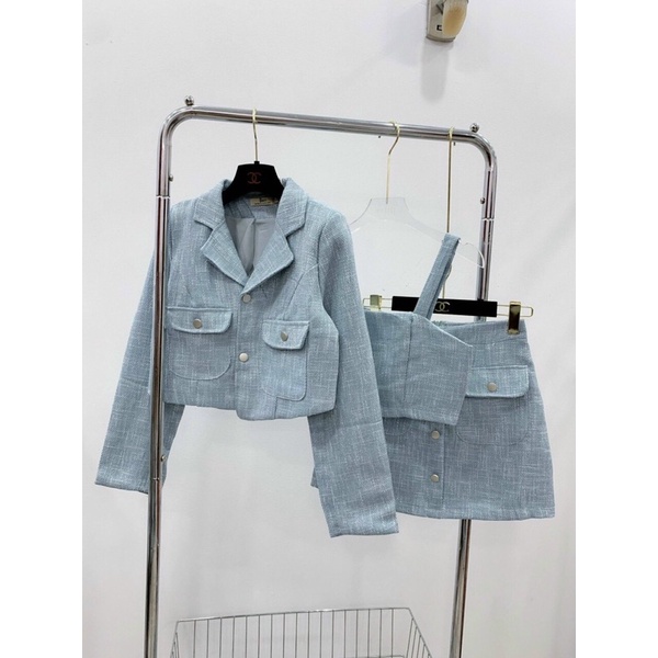 Set dạ Tweed xinh_3 món