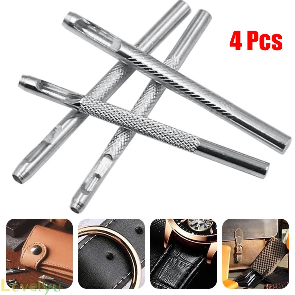 ◀READY▶4Pcs/Lot Leather Round Shape Hole Punch Kit Belt Watch Band Hollow DIY Tools# Good Quality
