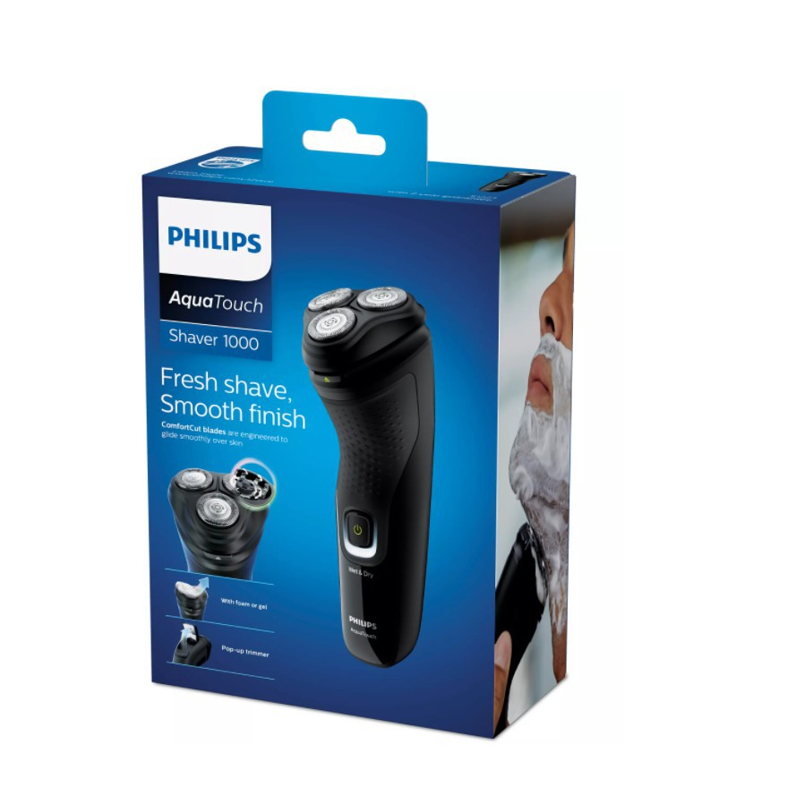 Máy cạo râu khô & ướt lưỡi dao tự mài bén bảo vệ da Philips S1223/41 pin sạc - Hàng chính hãng