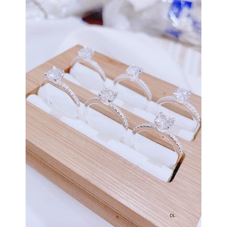 Nhẫn nữ, bạc ta, gắn đá trắng