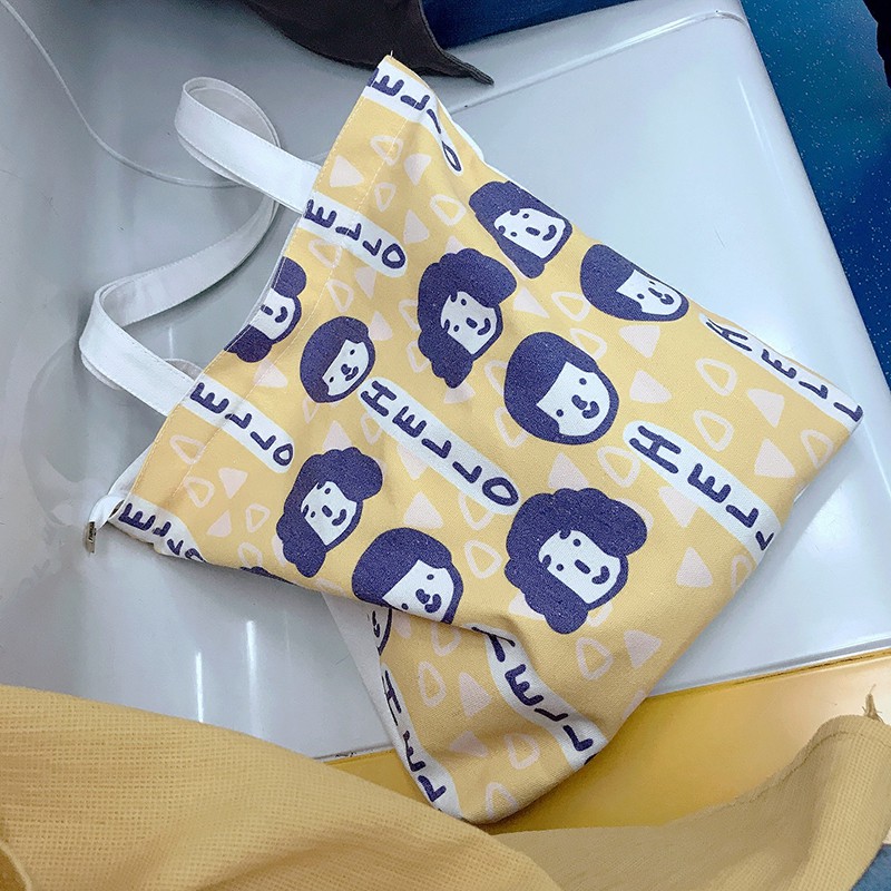 Túi Canvas Đeo Vai Kiểu Dáng Đơn Giản Xinh Xắn