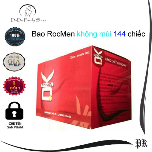 Bao cao su giá rẻ 144 chiếc Rocmen Không mùi, siêu rẻ siêu an toàn phòng tránh thai hiệu quả