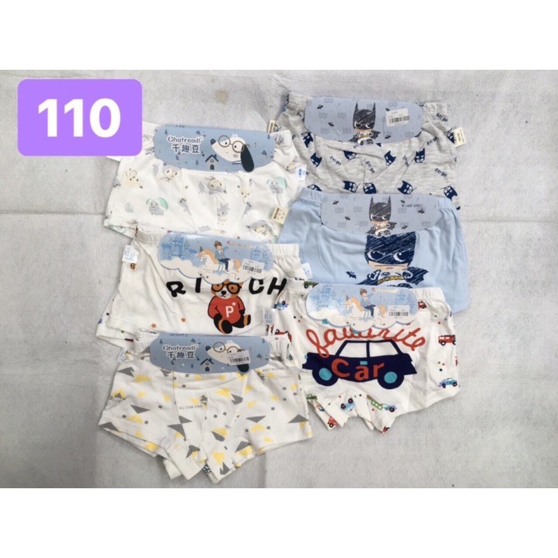 2 Quần lót bé trai cotton in hình.