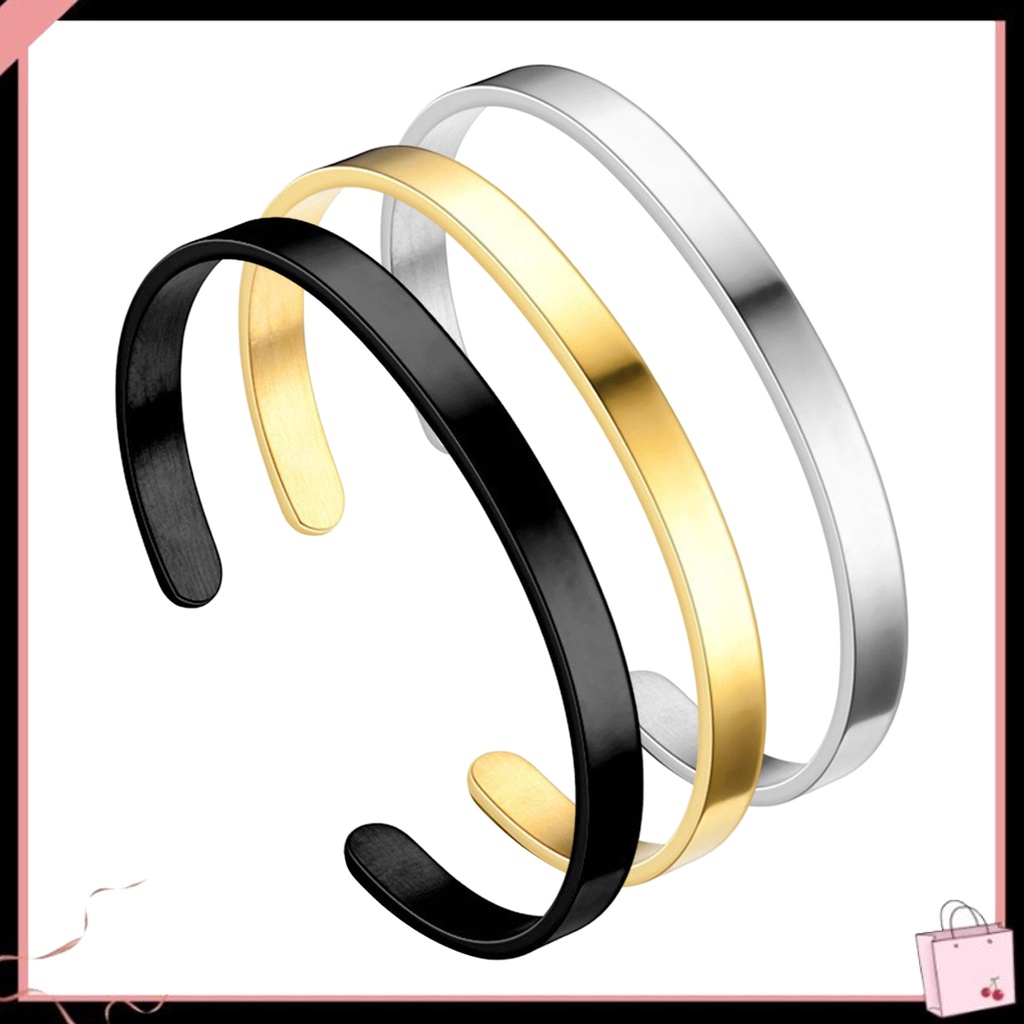 Vòng Đeo Tay Bằng Thép Không Gỉ Màu Sắc Trơn Dành Cho Nam Và Nữ