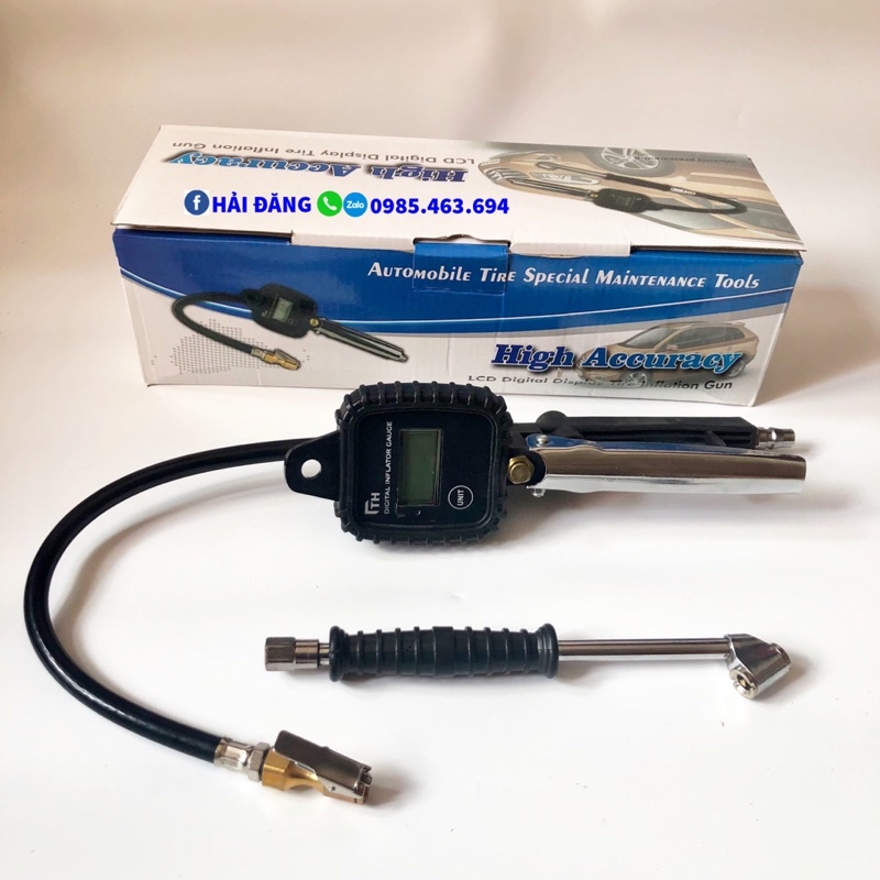 Đồng hồ bơm lốp điện tử độ chính xác cao cho ô tô xe máy TH-001 - 7 Bar, 100 Psi
