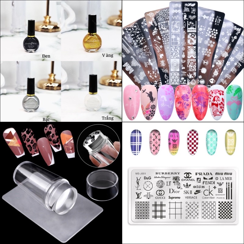 ( HOT )Combo Set khuôn in hình Nail siêu đẹp tiện lợi