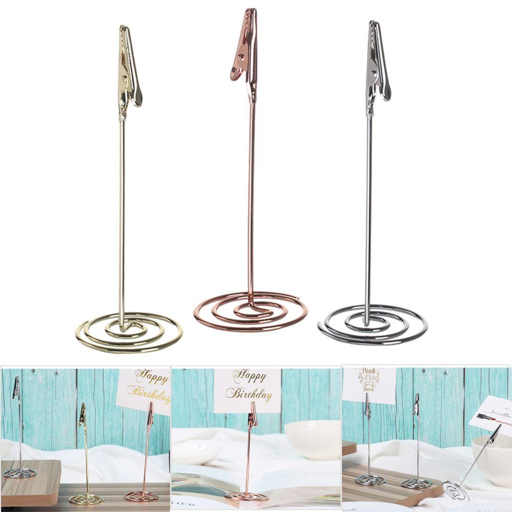 Lakamier 1pc Thời Trang Kẹp Đứng Hoa Hồng|Kẹp Giữ Ảnh/Thẻ Bằng Kim Loại Để Bàn Trang Trí Đám Cưới Nhiều Màu Sắc