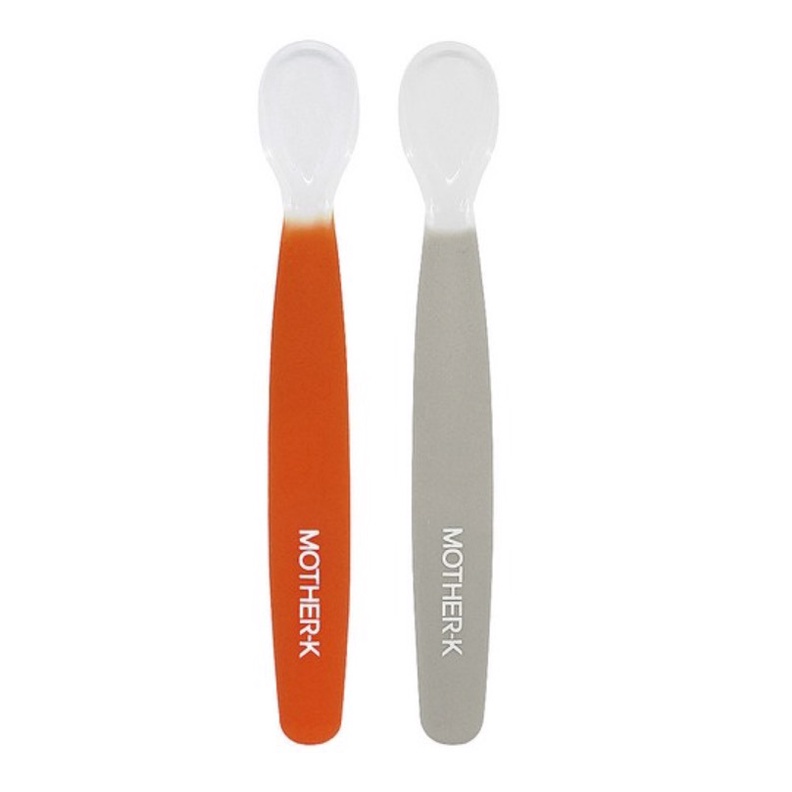 [Hàng chính hãng] Thìa ăn dặm silicon cho bé bảo vệ nướu set 2 thìa + hộp đựng MOTHER K Hàng Nội Địa Hàn Quốc