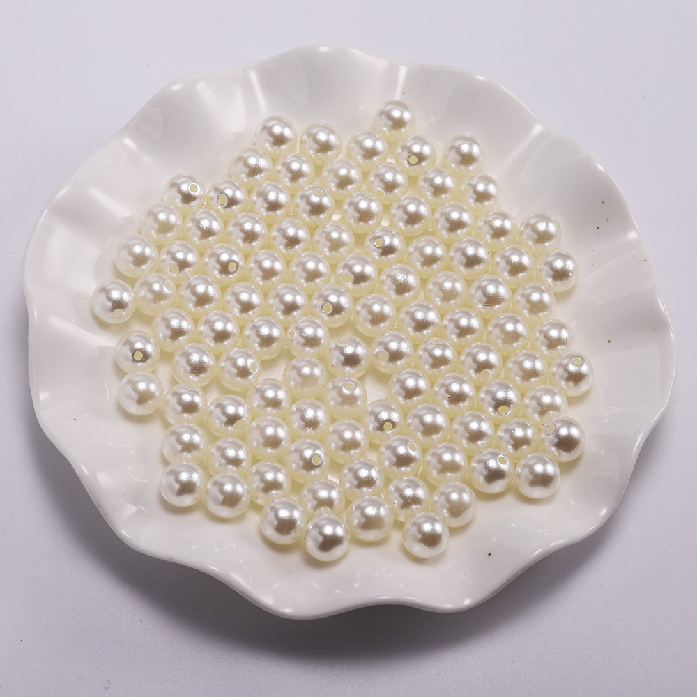 Bộ 100 hạt ngọc trai bằng nhựa ABS cỡ 3 4 6 8 10 12mm cho phụ kiện làm đồ trang sức