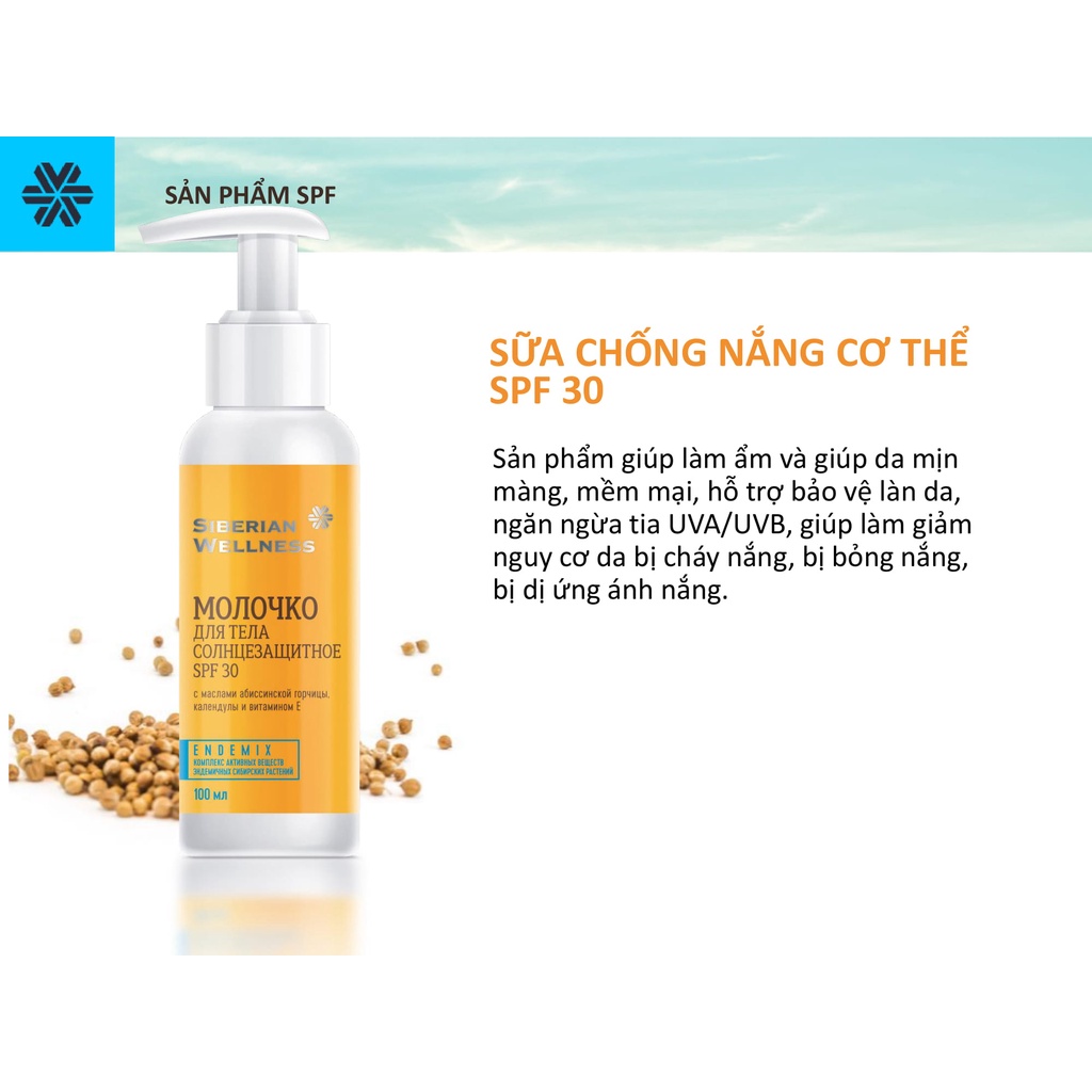 [Có sẵn] [Ảnh thật] [Chính hãng] Sữa dưỡng thể chống nắng SIBERIAN WELLNESS Sun Care Body Lotion SPF 30