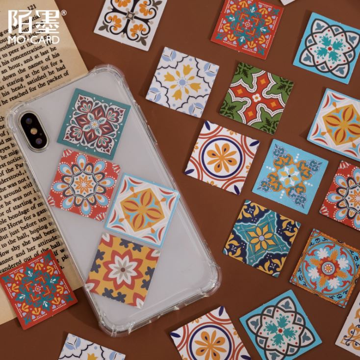 Bộ 46 Sticker Gạch Bông dán trang trí E43