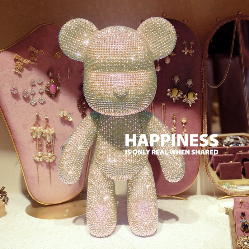 Gấu Đính Đá Handmade Bearbrick Size 23cm Cao Cấp - Coolgift