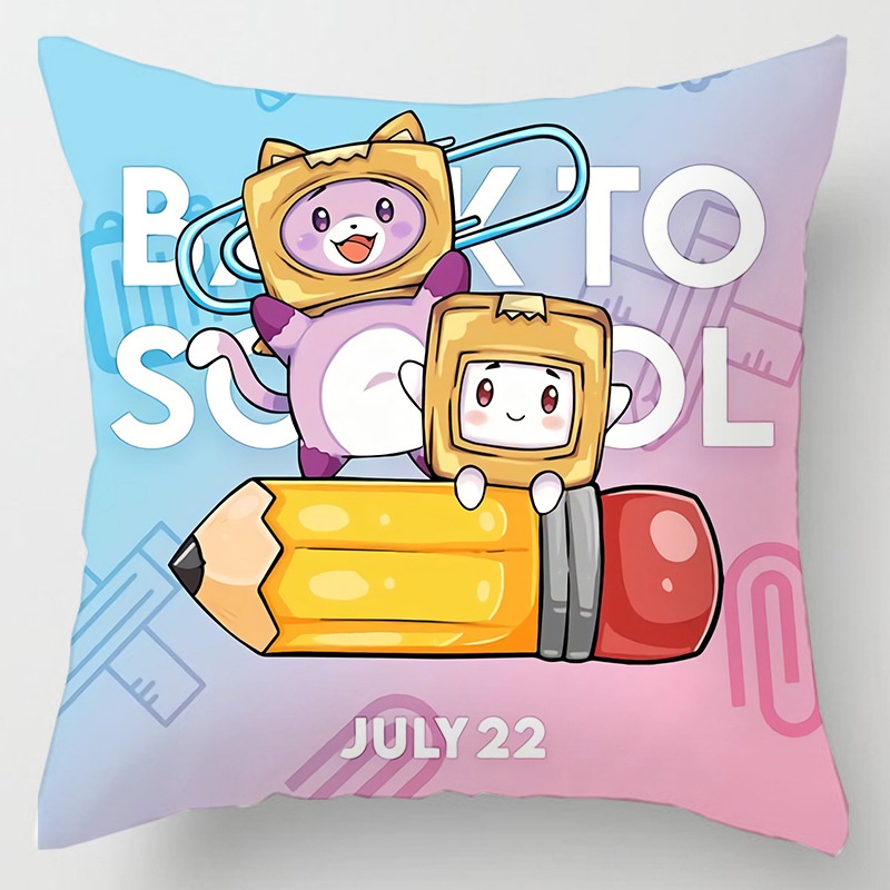 LankyBox Pillowcase Bedroom Sofa Soft Pillow Digital Printing Double-sided Pillowcase Foxy Boxy Rocky Box Pillowcase