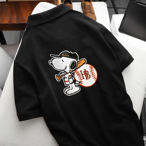 Áo polo nam HEBOZ Snoopy 2M1 in hình cao cấp, chất cotton dày dặn co giãn thoải mái, chuẩn form slim fit - 00000963