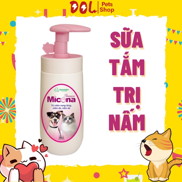 Sữa tắm trị nấm Micona cho chó mèo  200ml