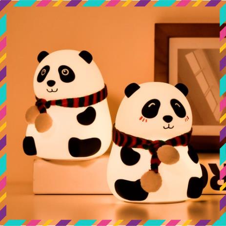 Đèn ngủ Panda bằng silicone mềm Đèn LED 7 màu - vỗ nhẹ đổi màu sắc