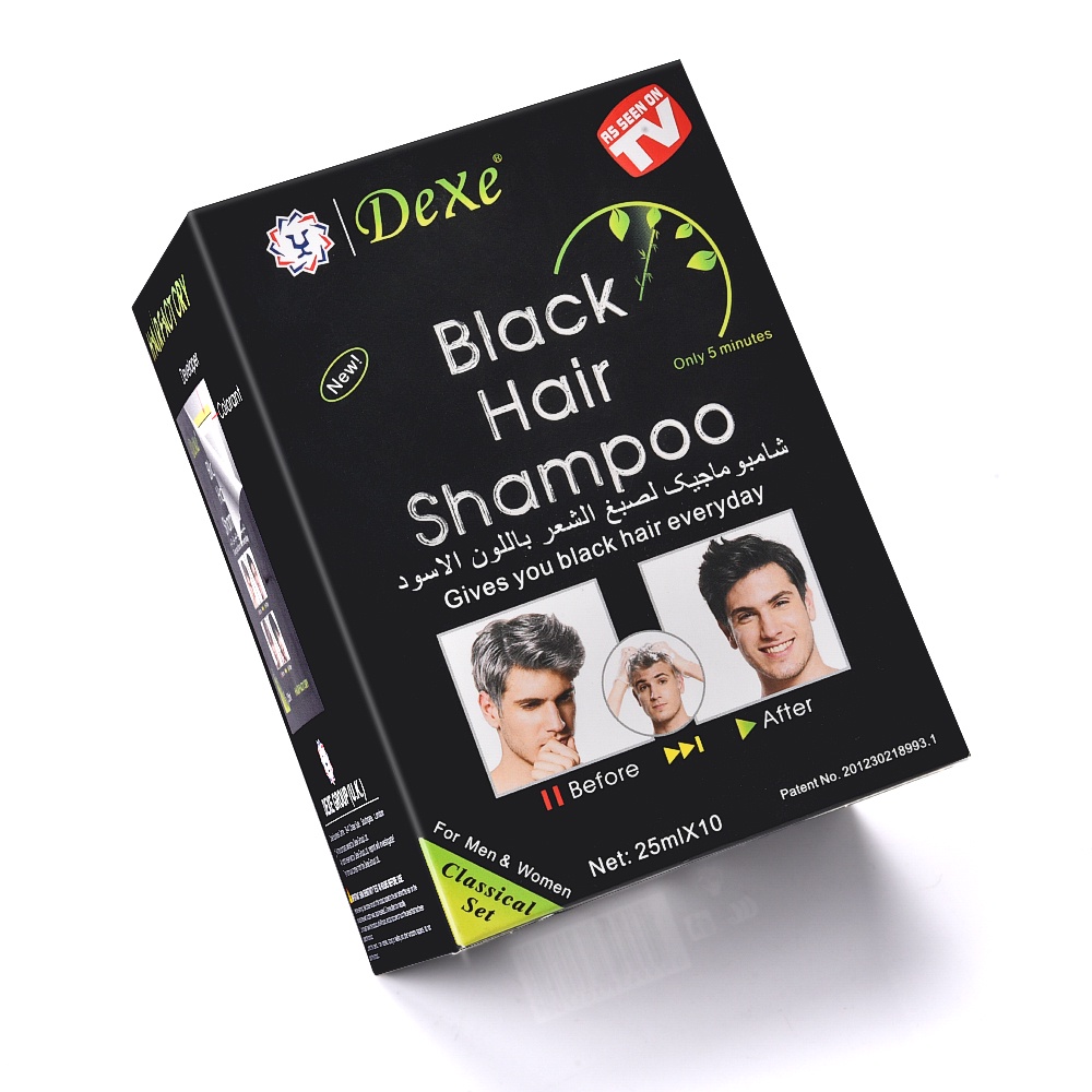 Set 10 Dầu Gội Agdoad Dexe Thảo Dược Nhuộm Tóc Đen Tức Thì 5 Phút Màu Xám Trắng Đen