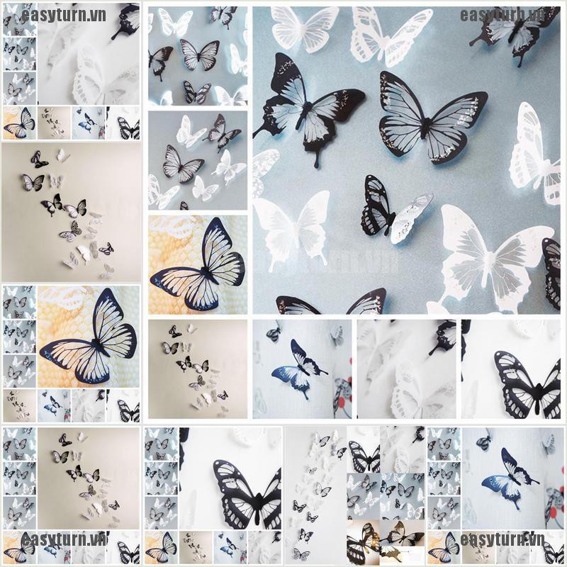 Set 18 Sticker Dán Tủ Lạnh Hình Bướm 3d