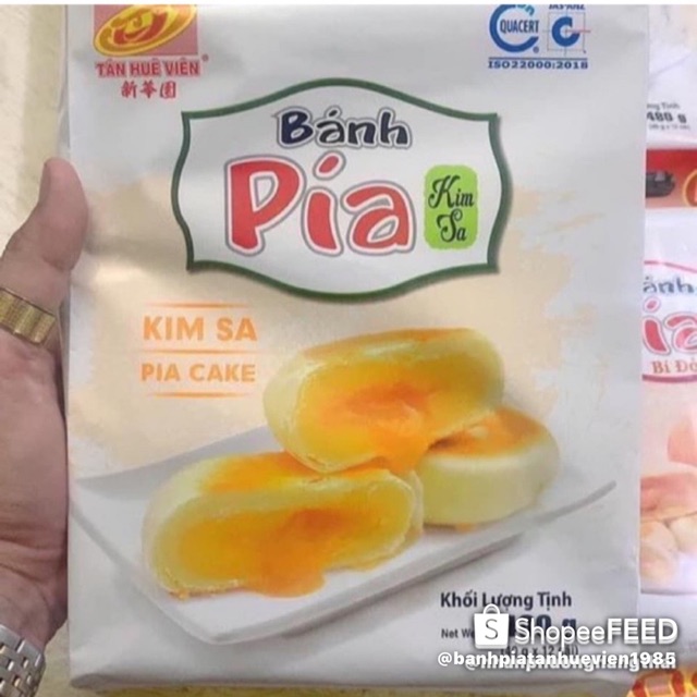 BÁNH PÍA KIM SA TRỨNG MUỐI TÂN HUÊ VIÊN CHÍNH HÃNG BÁN LẺ CÁI DATE MỚI