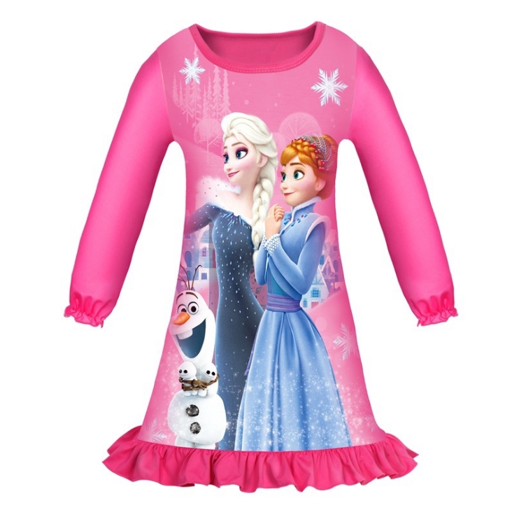 Áo ngủ tay dài in hình công chúa Elsa &amp; Anna trong phim Frozen cho bé gái