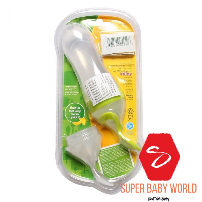 Bình thìa ăn bột Silicone Nuby, 2 bước