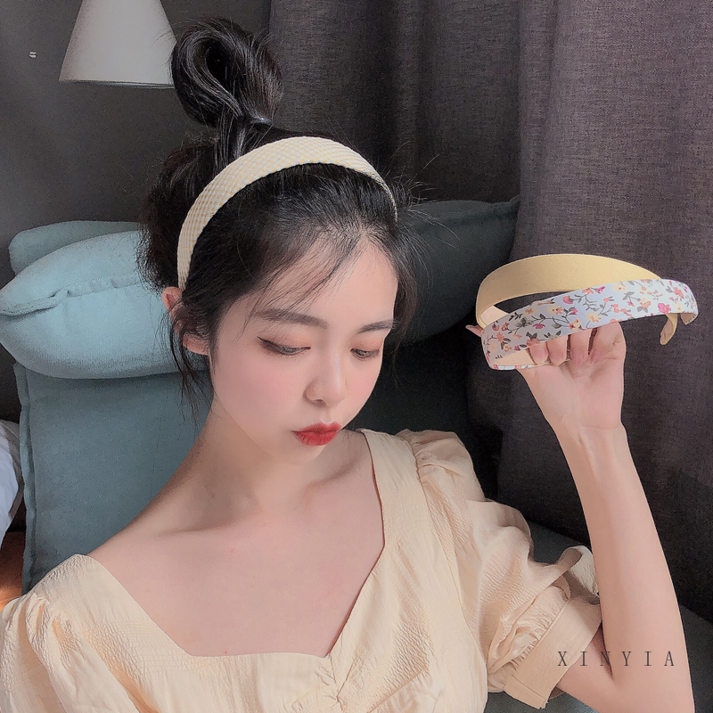 Cài tóc bản rộng họa tiết duyên dáng xinh xắn nhiều màu tùy chọn