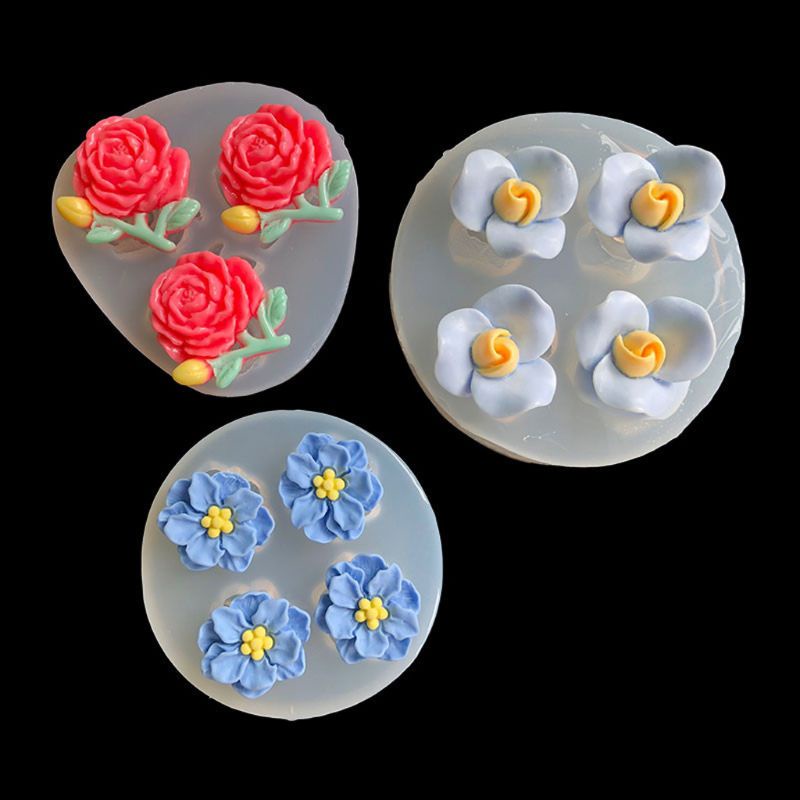 Khuôn Silicone Làm Đồ Trang Sức Hình Hoa Trà