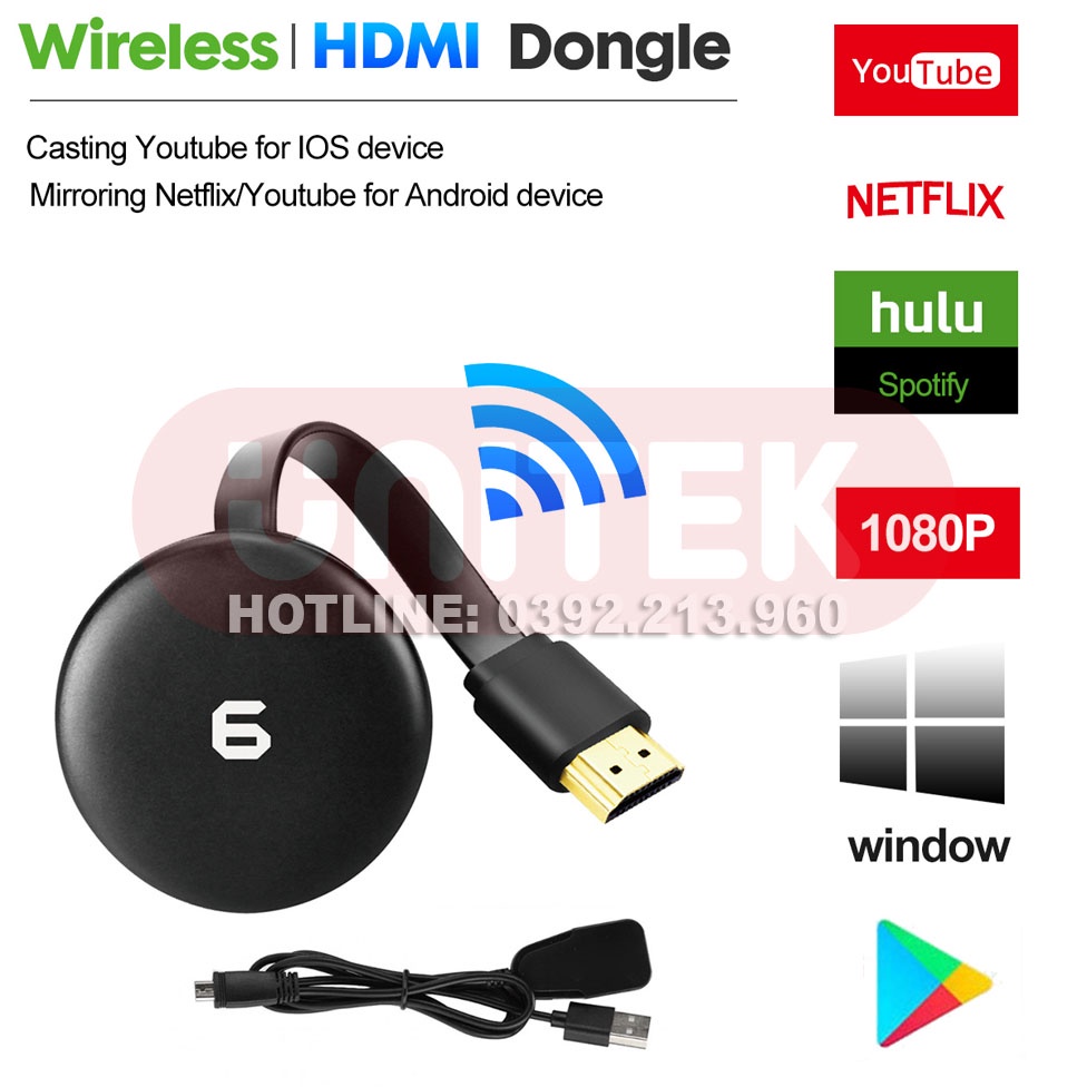 Thiết Bị HDMI Không Dây Kết Nối Điện Thoại Với TV Wireless G6