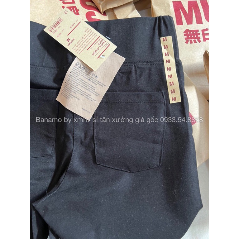 Quần legging MUJI túi gấy cạp cao tôn dáng co giãn 4 chiều thời trang Banamo Fashion 7111