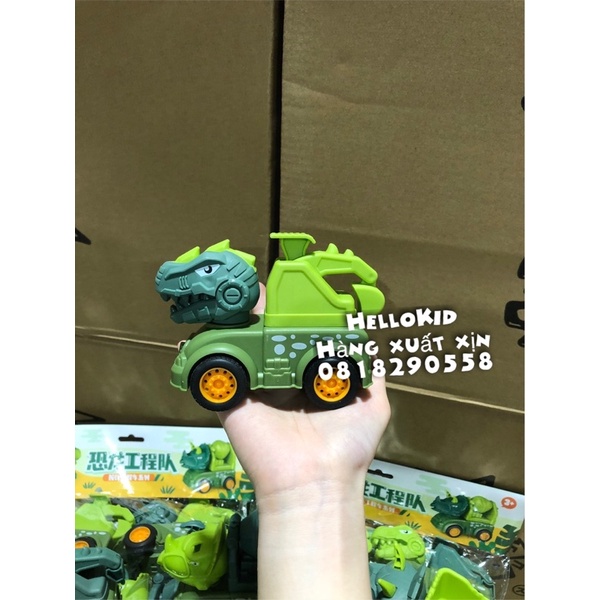Set 4 ô tô đồ chơi khủng long cho bé
