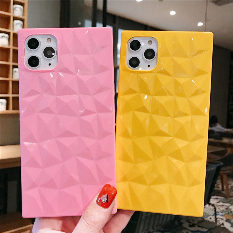 Ốp điện thoại vuông họa tiết kim cương dành cho iPhone 12 11 Pro Max XsMax XR XS X 6 6S Plus 7 8 Plus | BigBuy360 - bigbuy360.vn