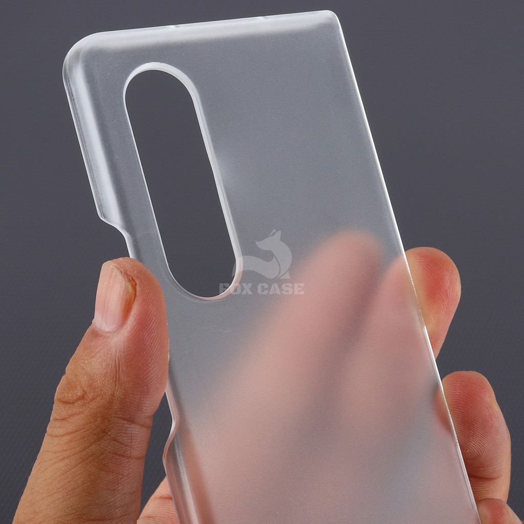 Ốp lưng Z Fold 5, Z Fold 4, Z Fold 3 trong suốt, nhám mờ, chất liệu PC chống ố vàng, chống trầy xước hiệu quả - Fox Case