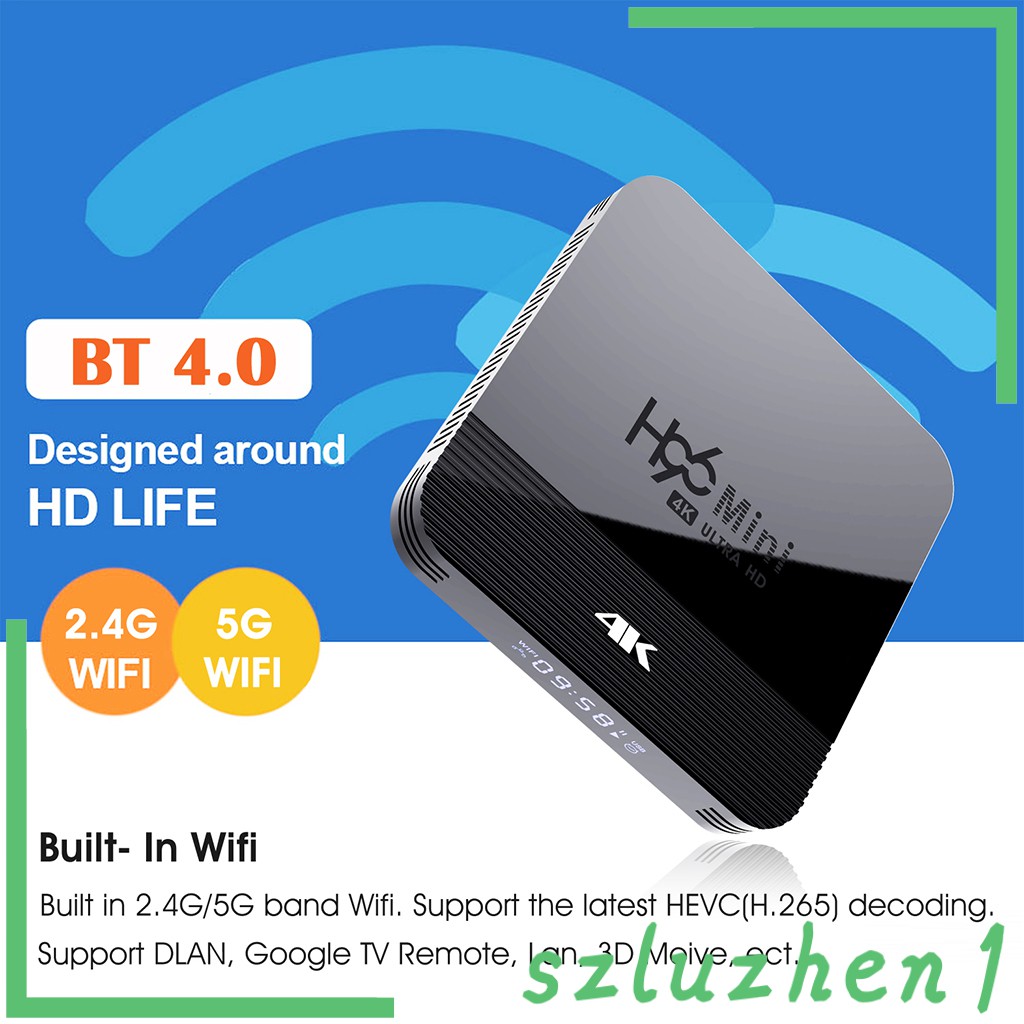 Set Tv Box Android 9.0 H96 Mini H8 Rk3228A 2.4g / 5g Wifi 2 + 16gb Uk